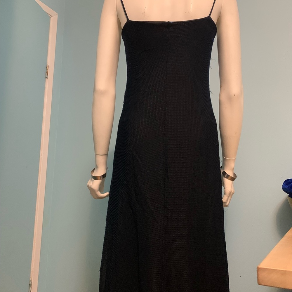 Metallic Blue-Black Maxi Dress